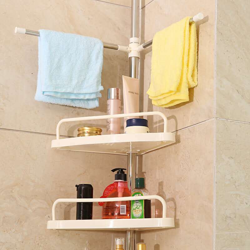 4 Tier Adjustable Shelf Bathroom Organiser Corner Rack