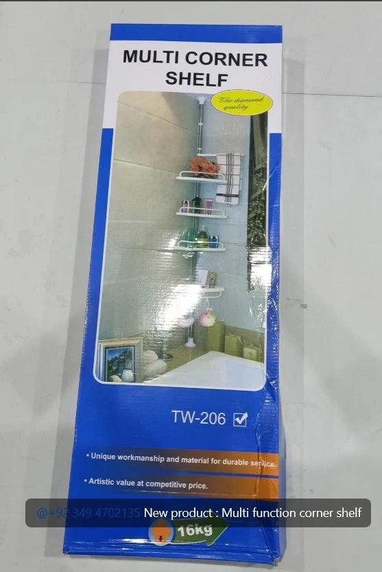4 Tier Adjustable Shelf Bathroom Organiser Corner Rack